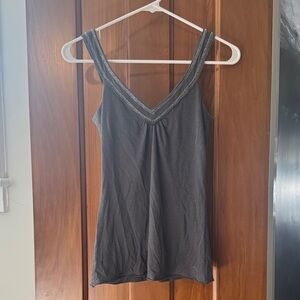 Vintage Abercrombie V-Neck Women's Top with Metallic Neckline